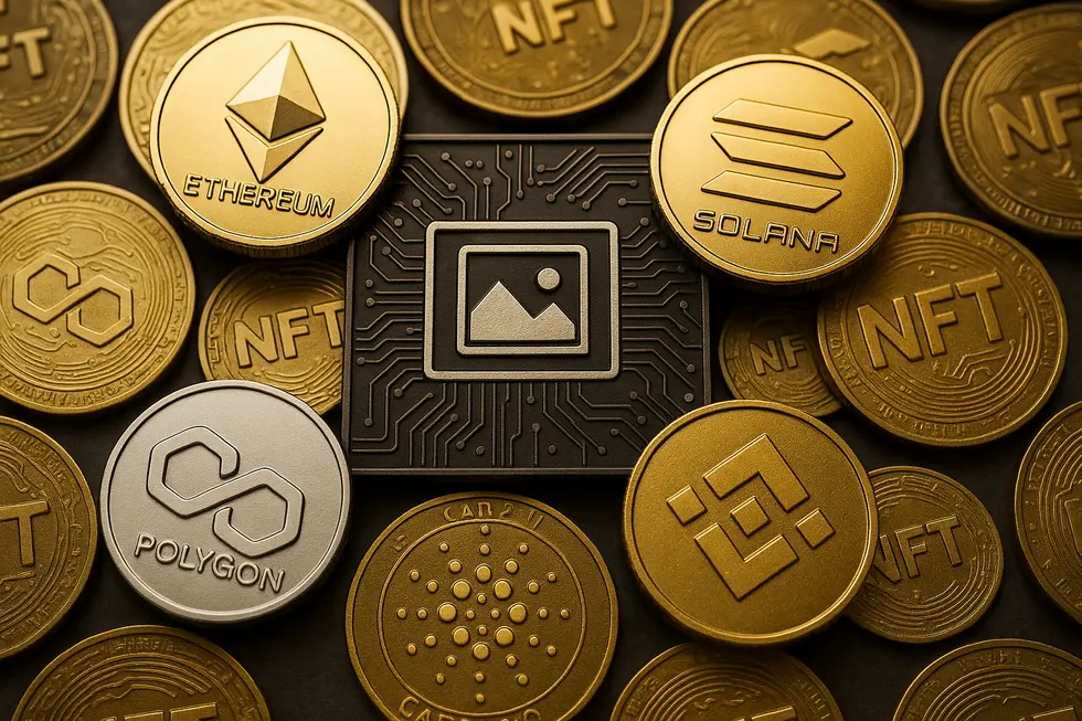Overview image illustrating various blockchain networks and their features for NFT minting suitability.