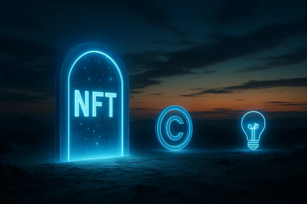 Illustrating the intersection of trademark protections with NFTs in the digital realm.