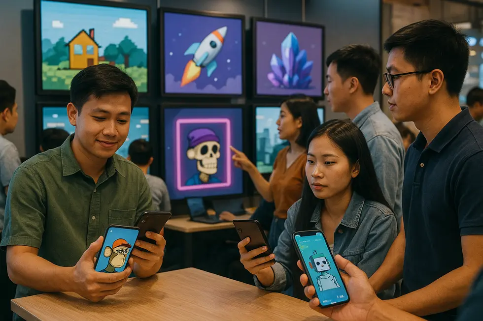 Vietnamese users engaging with NFTs, fostering community growth.