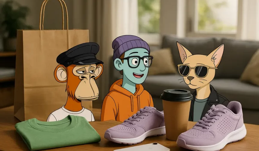 A mix of physical and digital worlds represented through NFTs.