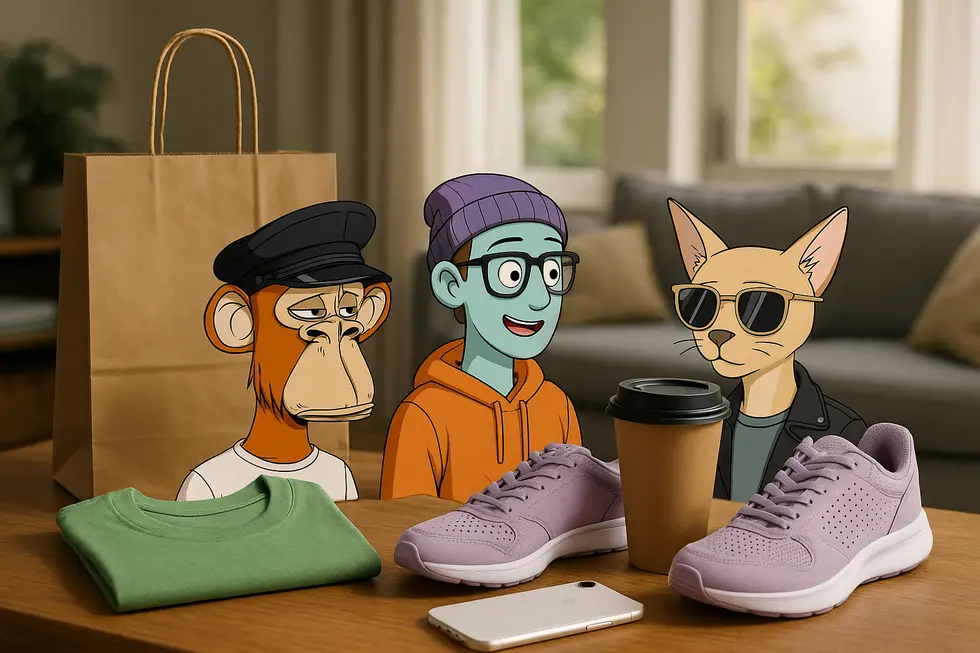 A mix of physical and digital worlds represented through NFTs.