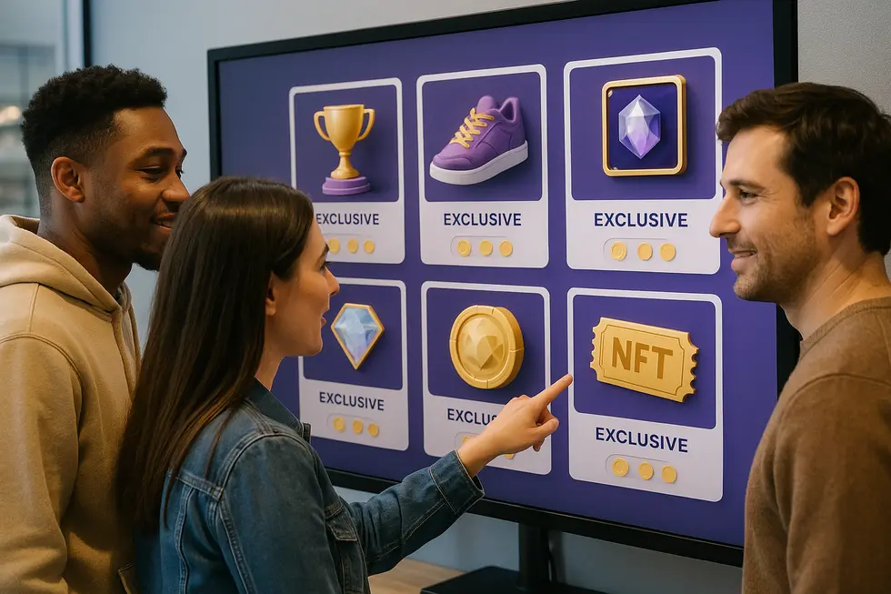 Customers engage in exclusive NFT loyalty rewards.