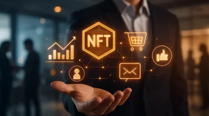 Visual representation of how NFTs intersect with marketing innovation.