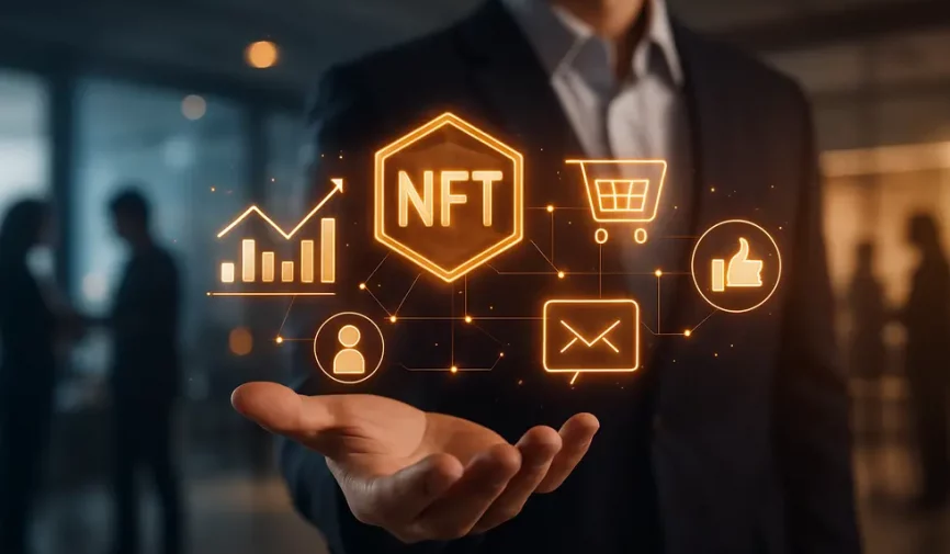 Visual representation of how NFTs intersect with marketing innovation.
