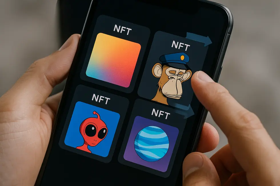 Depicts how NFTs power membership experiences in mobile apps through unique digital passes.