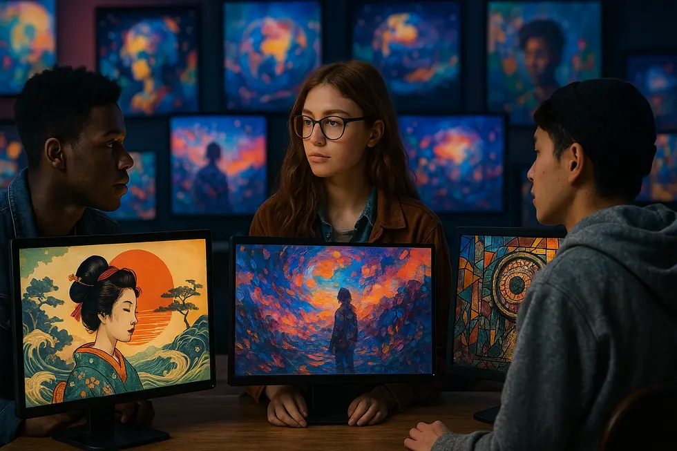 Young artists displaying their unique works to the global NFT market.