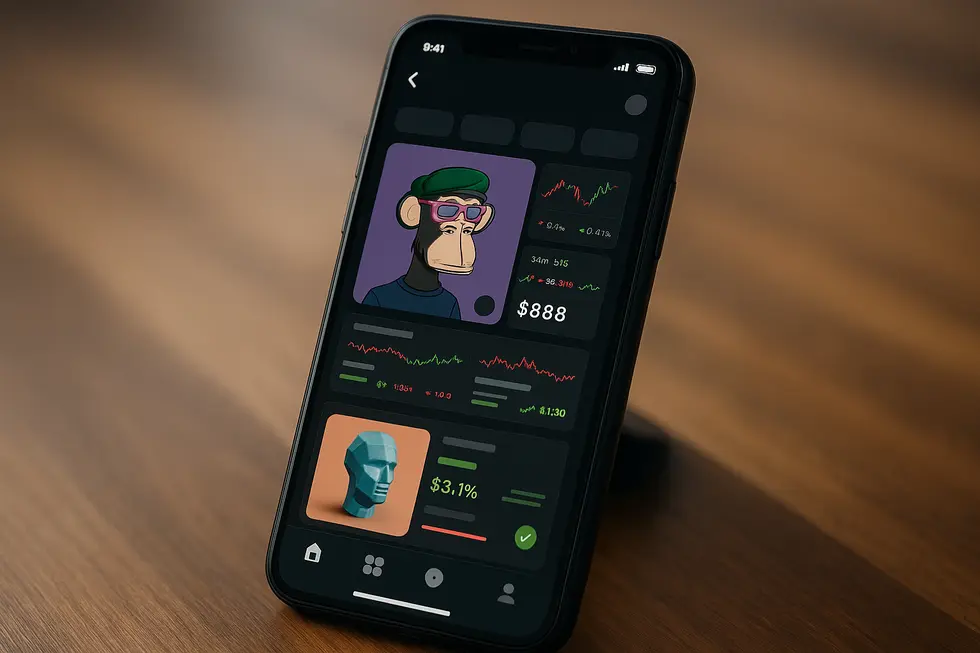Depicts how NFTs power membership experiences in mobile apps through unique digital passes.
