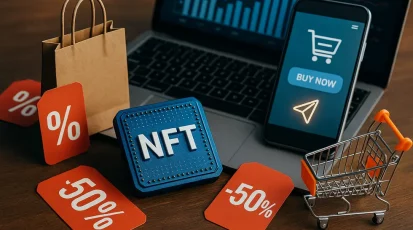 Digital representation of NFTs in traditional promotional campaigns, illustrating modern marketing strategies.