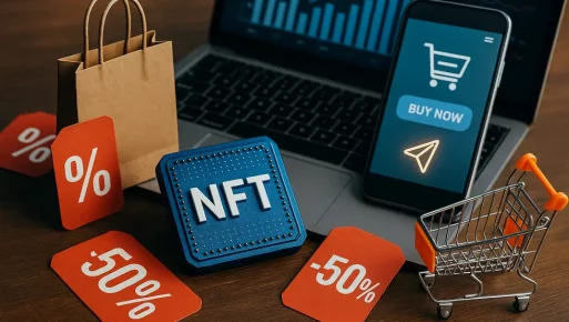 Digital representation of NFTs in traditional promotional campaigns, illustrating modern marketing strategies.