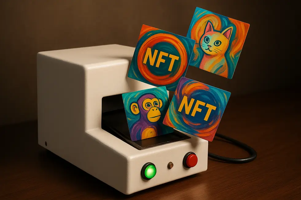 An engaging view of digital art transitioning into NFT sales on Monbase.