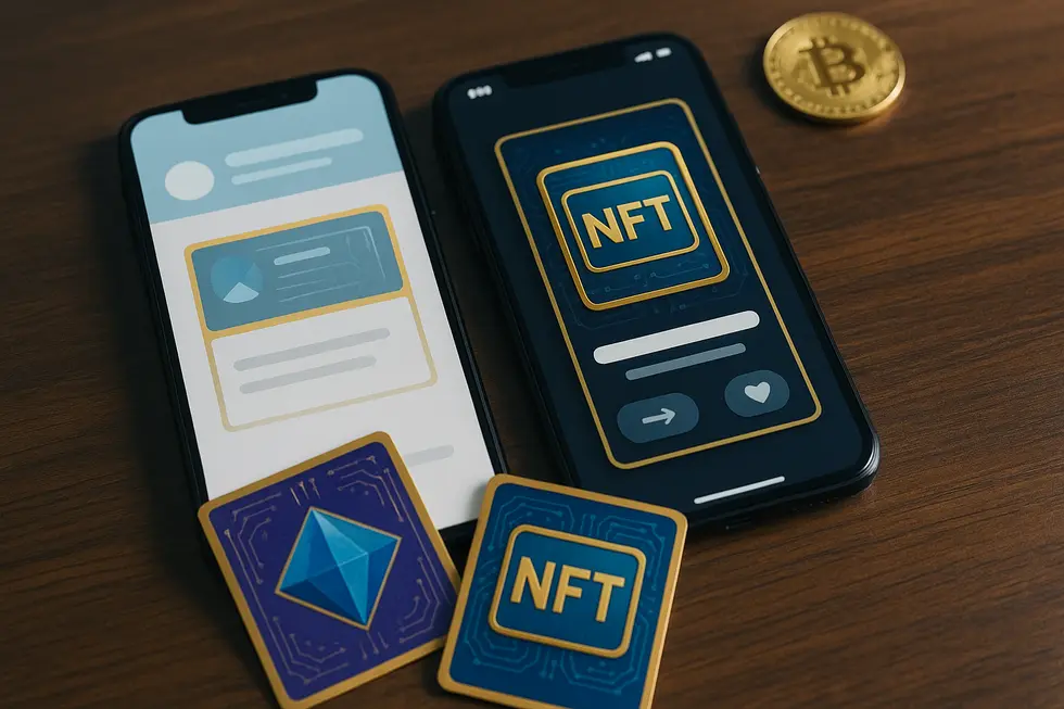 Depicts how NFTs power membership experiences in mobile apps through unique digital passes.