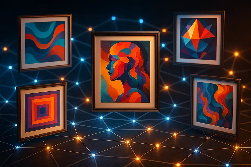 A colorful selection of digital art NFTs showcasing unique artistry.