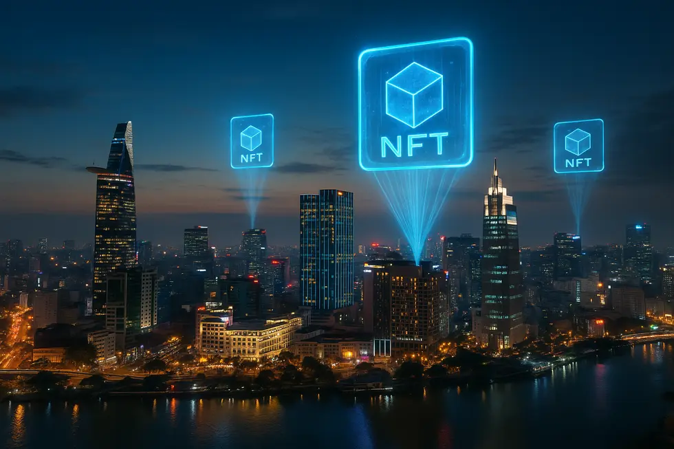 A Vietnamese SME owner creating digital assets using Monbase NFT platform.