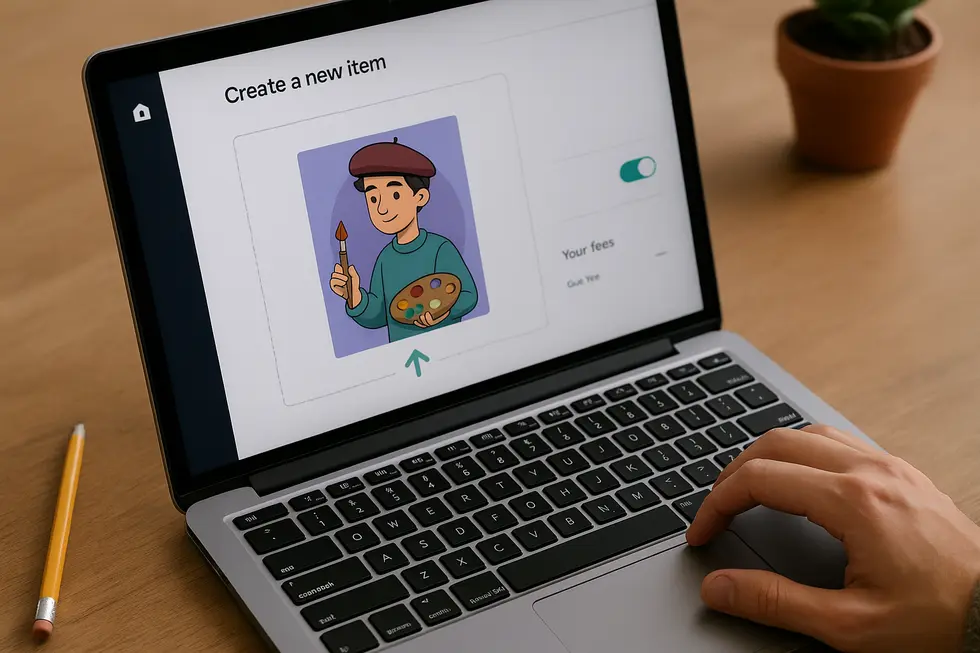 Illustration of Mintable’s user-friendly interface for lazy minting NFTs.