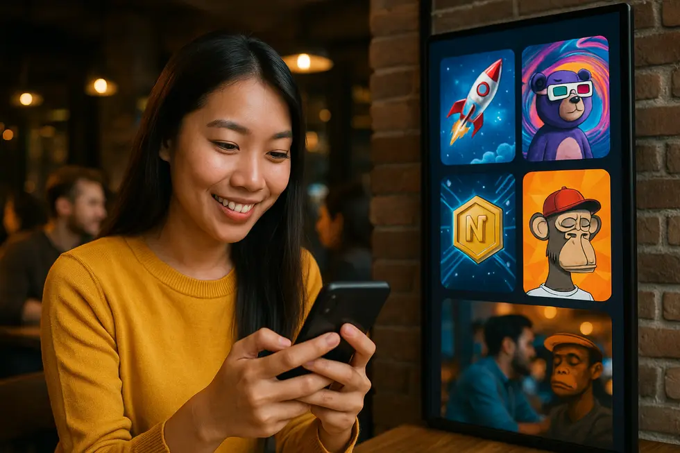 A Vietnamese SME owner creating digital assets using Monbase NFT platform.