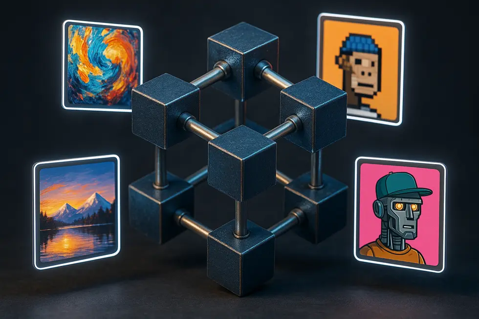 Blockchain technology ensuring authentic digital ownership.