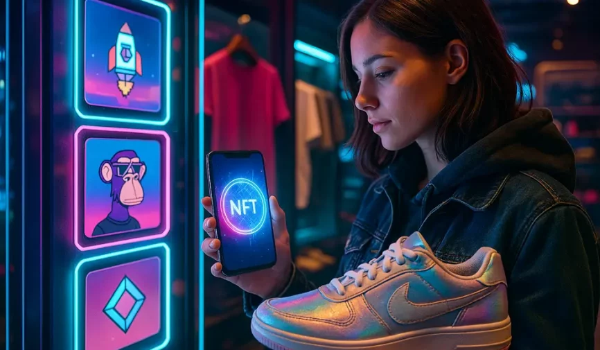 An image depicting a brand's use of NFTs to integrate digital and physical marketing strategies.