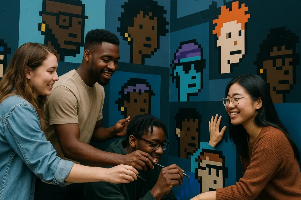 An NFT marketplace where creators and collectors engage, forming emotional connections through digital art.