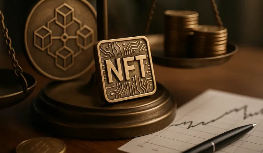 Depiction of blockchain and digital strategies in NFT investing.