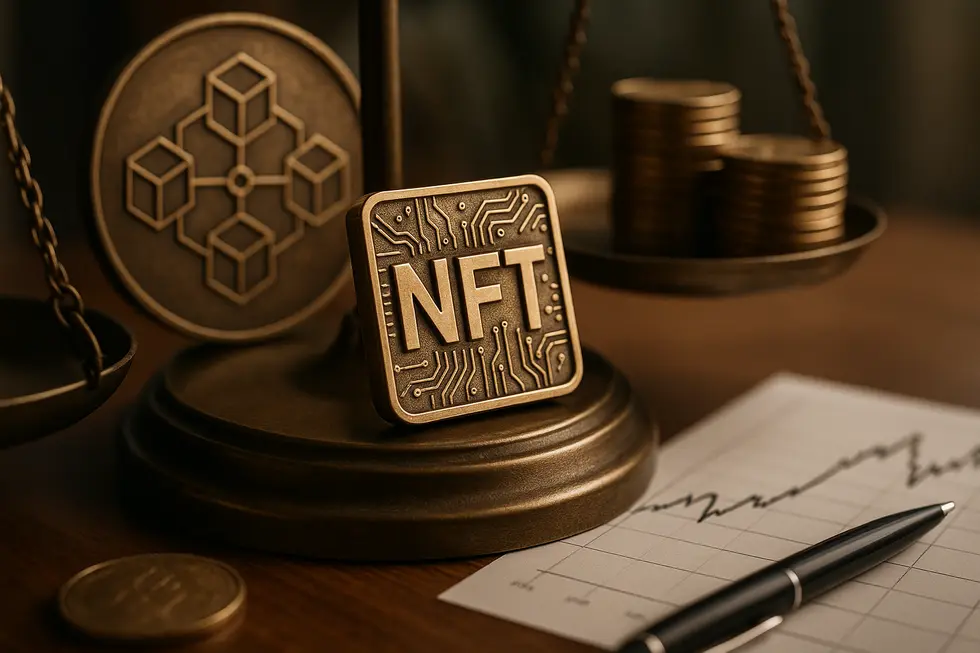 Depiction of blockchain and digital strategies in NFT investing.