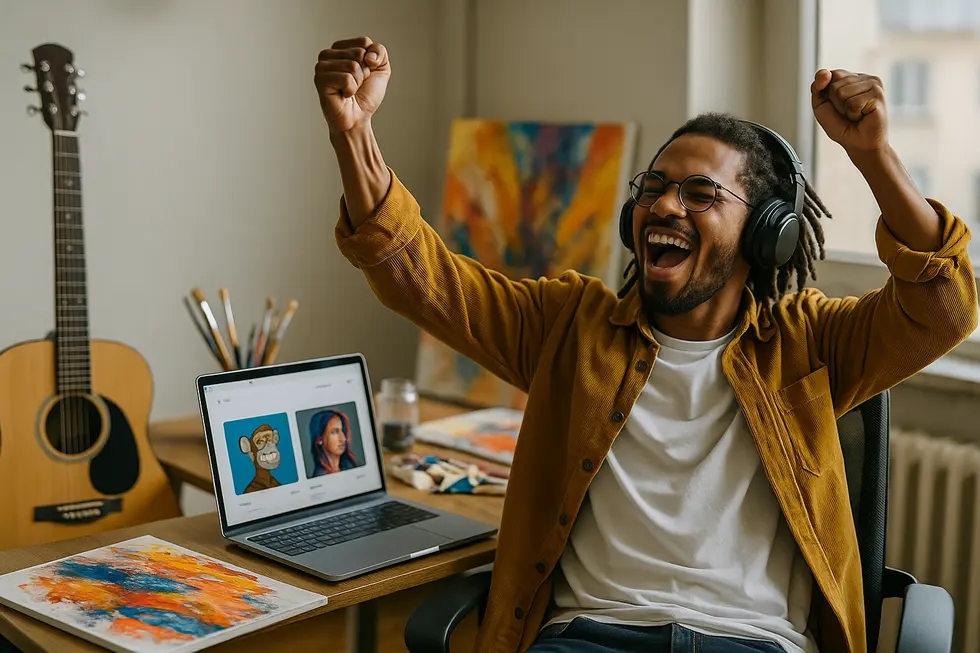 Artists exploring newfound opportunities in an NFT marketplace.