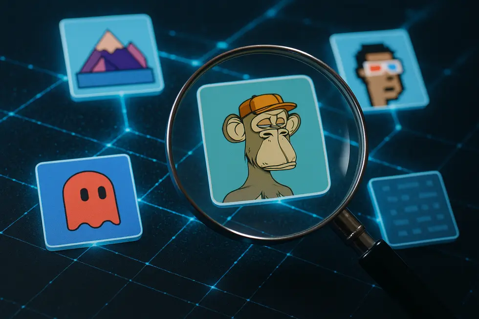 People interacting with NFTs, demonstrating real-world financial application.