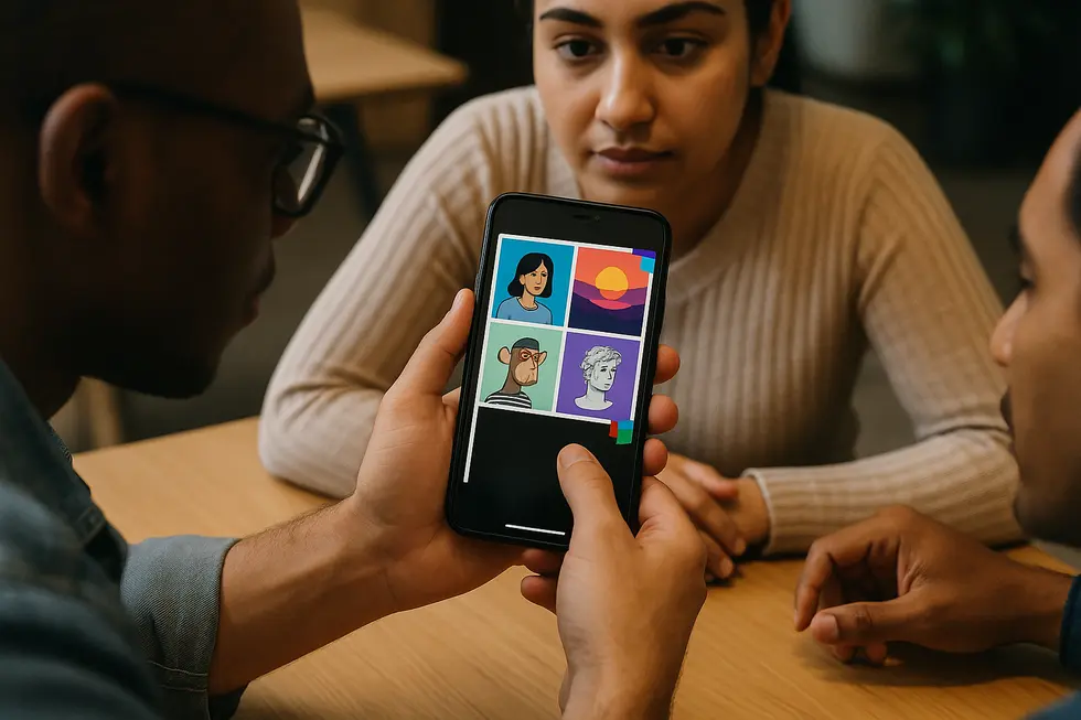 Artists exploring newfound opportunities in an NFT marketplace.