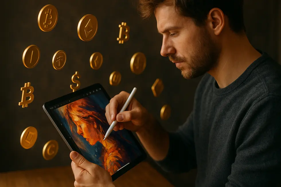 An artist transforms creativity into profit using NFTs.