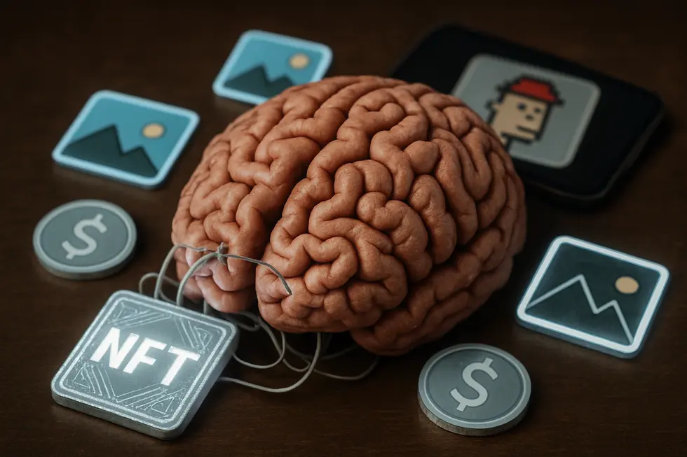 Visual representation of the psychological allure of NFTs.