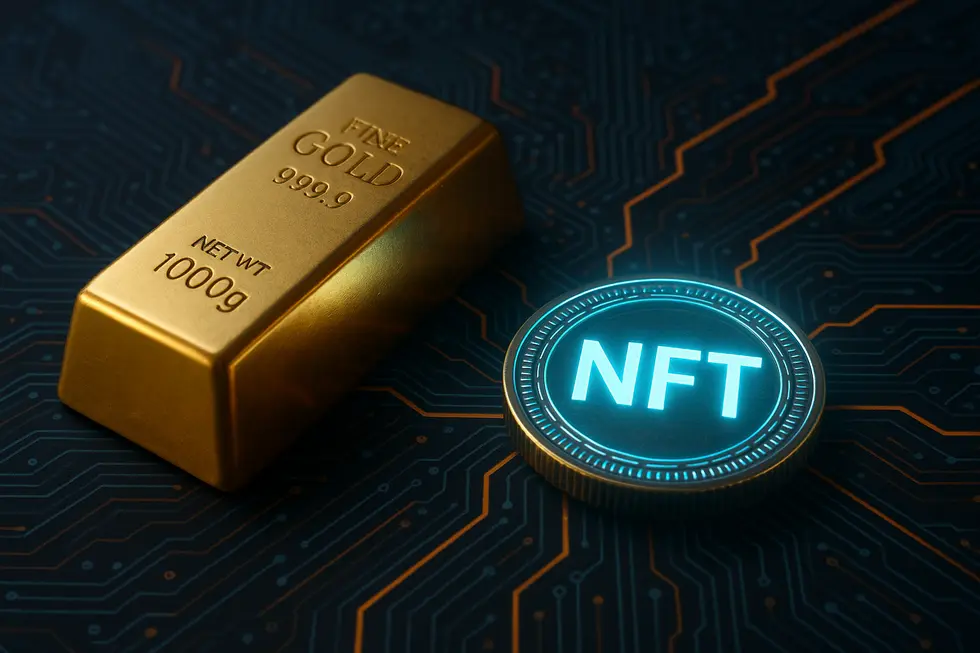 Comparison of the inherent and dynamic scarcity of NFTs with physical gold.