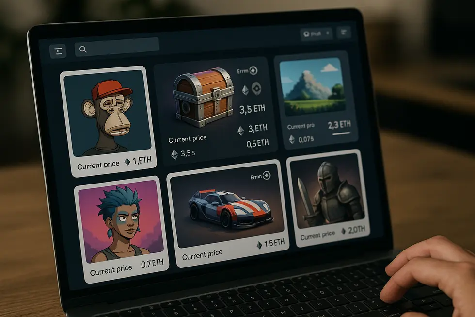 Illustrating how gamers connect with NFT marketplaces to create income opportunities.