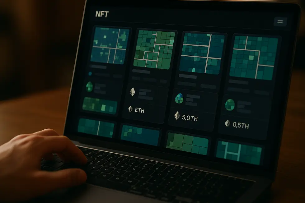 A digital landscape in the metaverse highlighting virtual land parcels, showcasing the foundation of digital ownership.