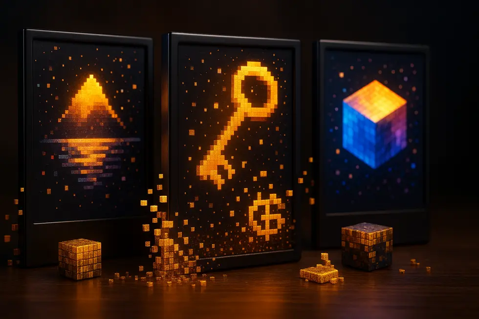 The transformation of pixels into property through digital ownership.