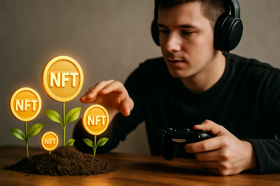 Illustrating how gamers connect with NFT marketplaces to create income opportunities.
