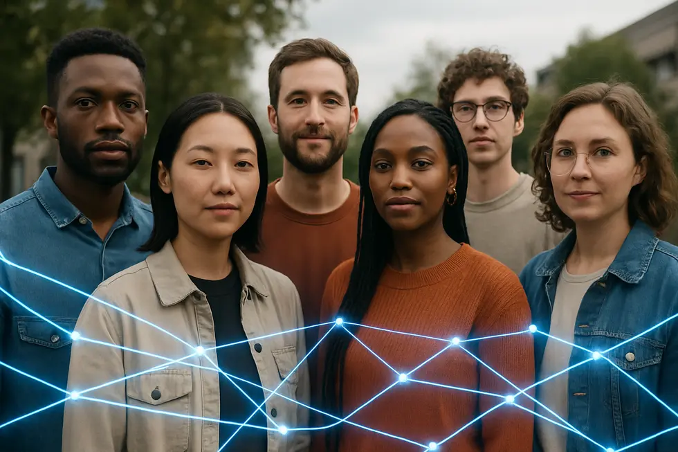 An abstract representation of cultural participation within NFT marketplaces.