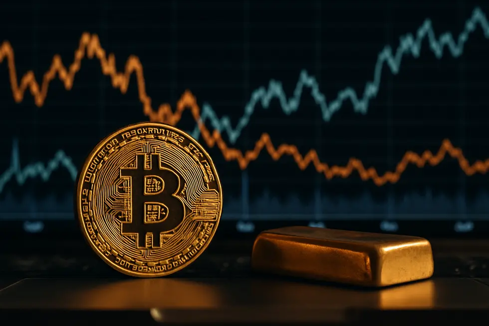 Visual representation of Bitcoin struggling to maintain its ‘digital gold’ status.